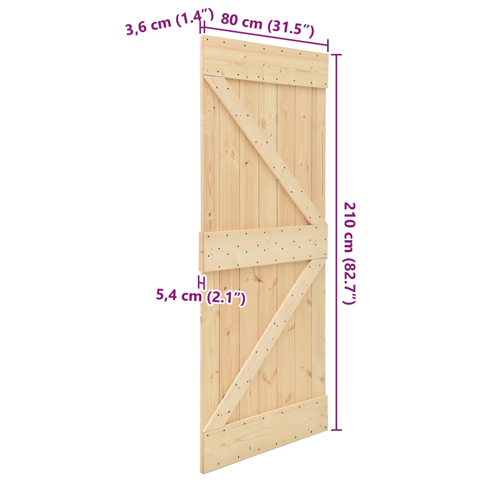 | Door | NARVIK Natural 31.50 x 82.68 in Solid Pine Wood
