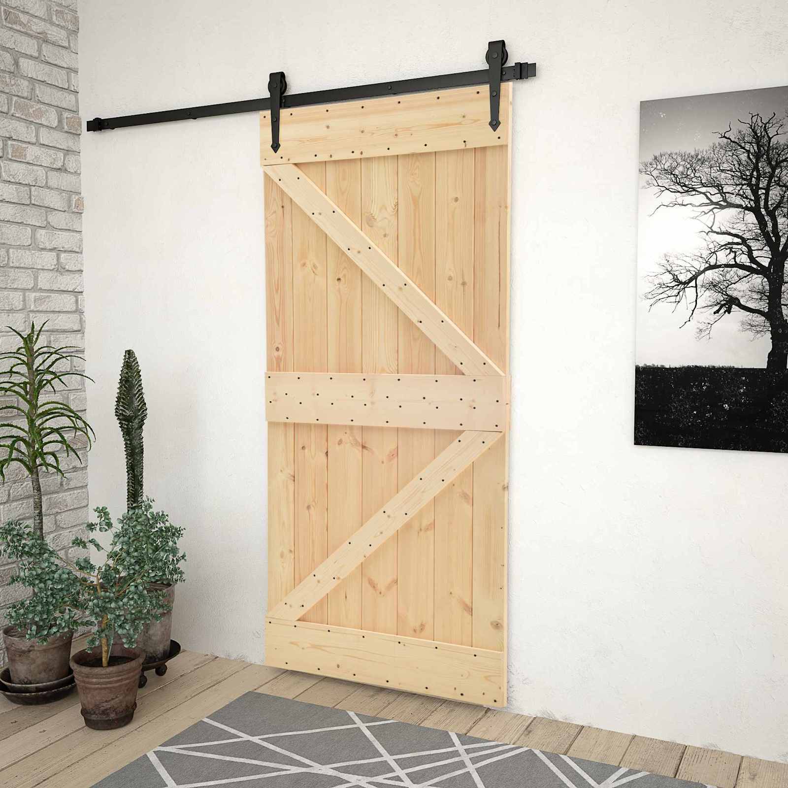 | Door | NARVIK Natural 35.43 x 82.68 in Solid Pine Wood