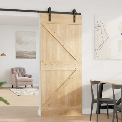 Door NARVIK 35.43 x 82.68 in Solid Pine Wood (Untreated)