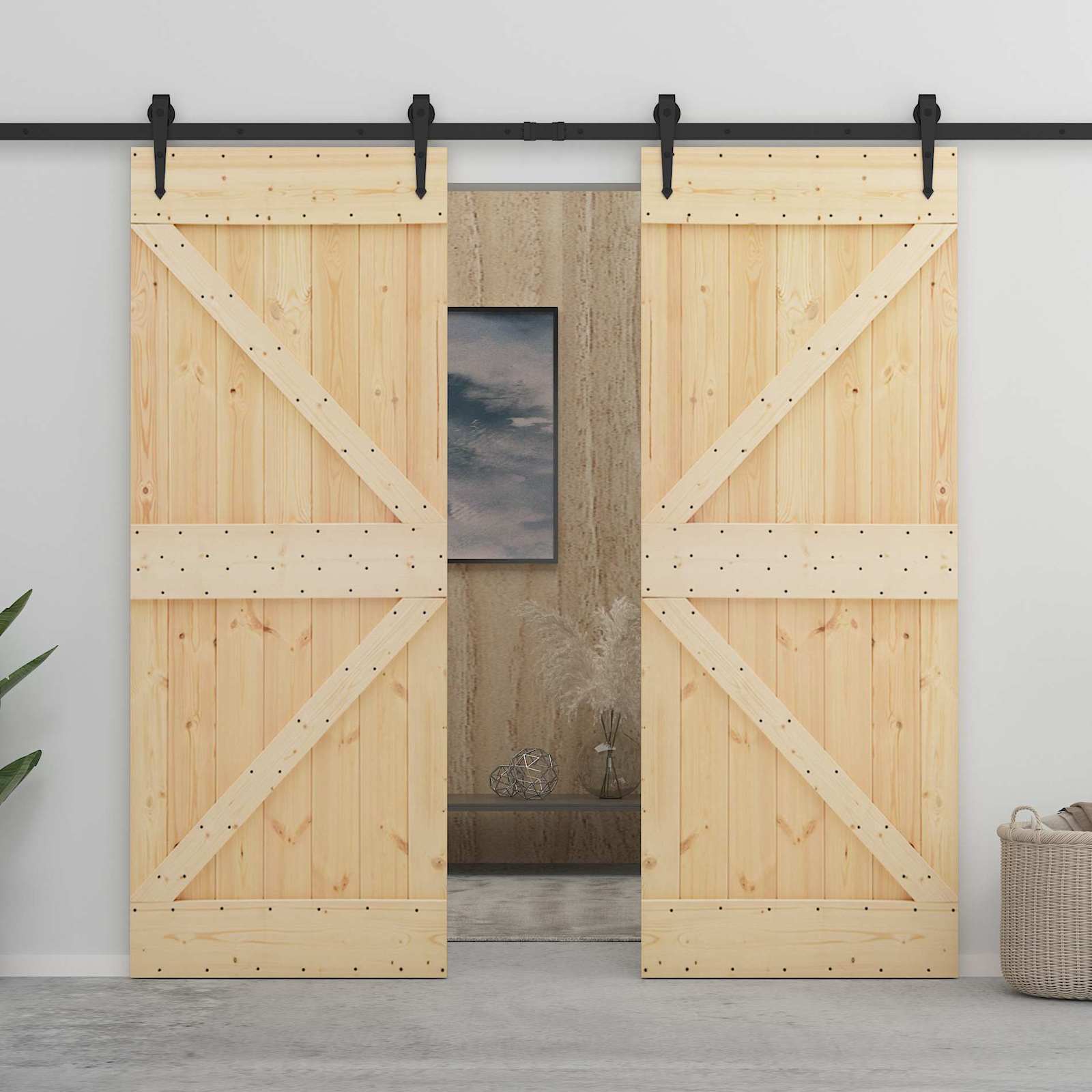 | Door | NARVIK Natural 35.43 x 82.68 in Solid Pine Wood