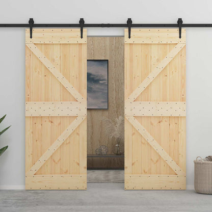 Door NARVIK 35.43 x 82.68 in Solid Pine Wood (Untreated)