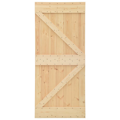 Door NARVIK 35.43 x 82.68 in Solid Pine Wood (Untreated)