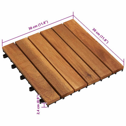 | Decking Tile | 10 pcs Brown 11.81 x 11.81 in Acacia Hardwood