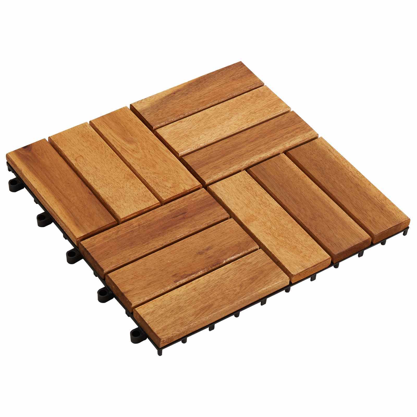 | Decking Tile | 10 pcs Brown 11.81 x 11.81 in Acacia Hardwood
