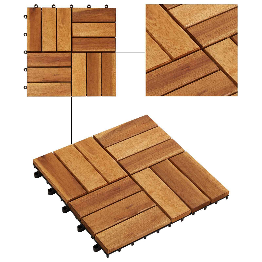 | Decking Tile | 10 pcs Brown 11.81 x 11.81 in Acacia Hardwood