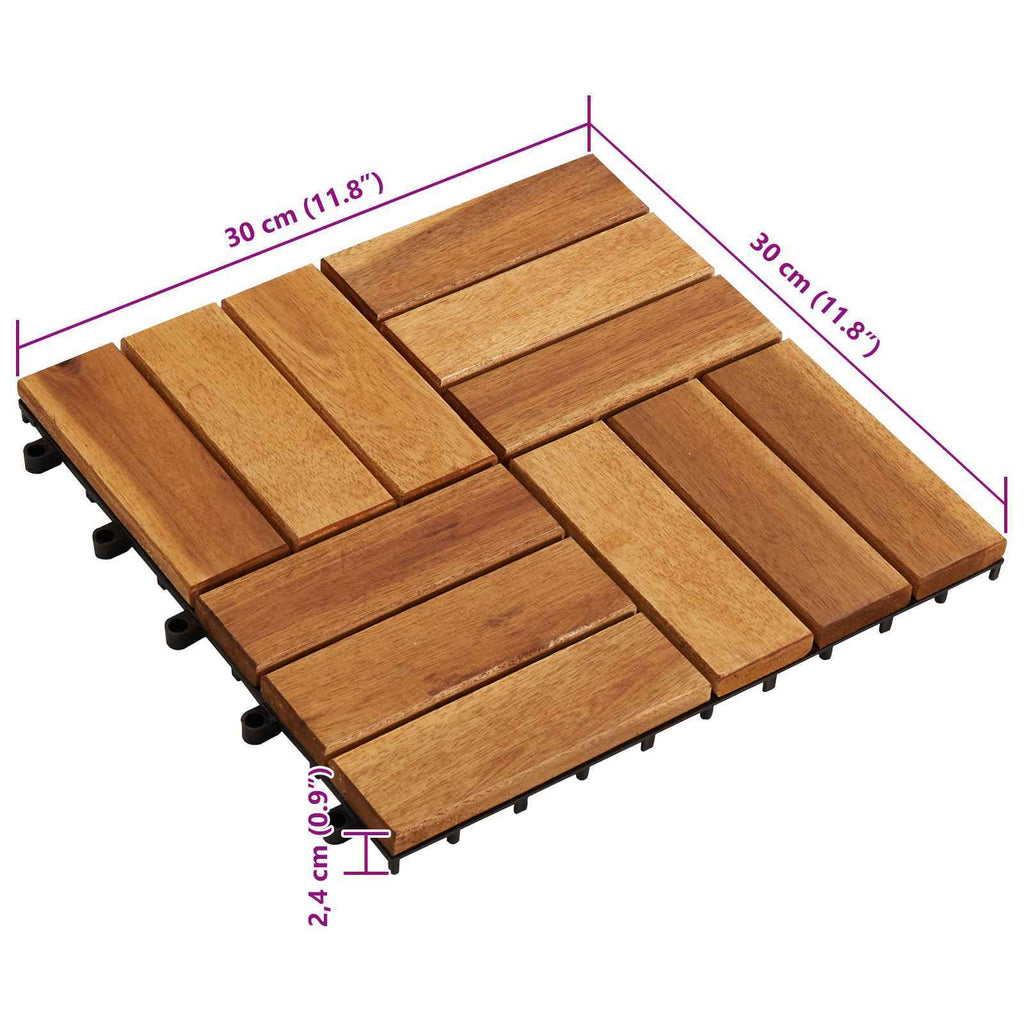 | Decking Tile | 10 pcs Brown 11.81 x 11.81 in Acacia Hardwood