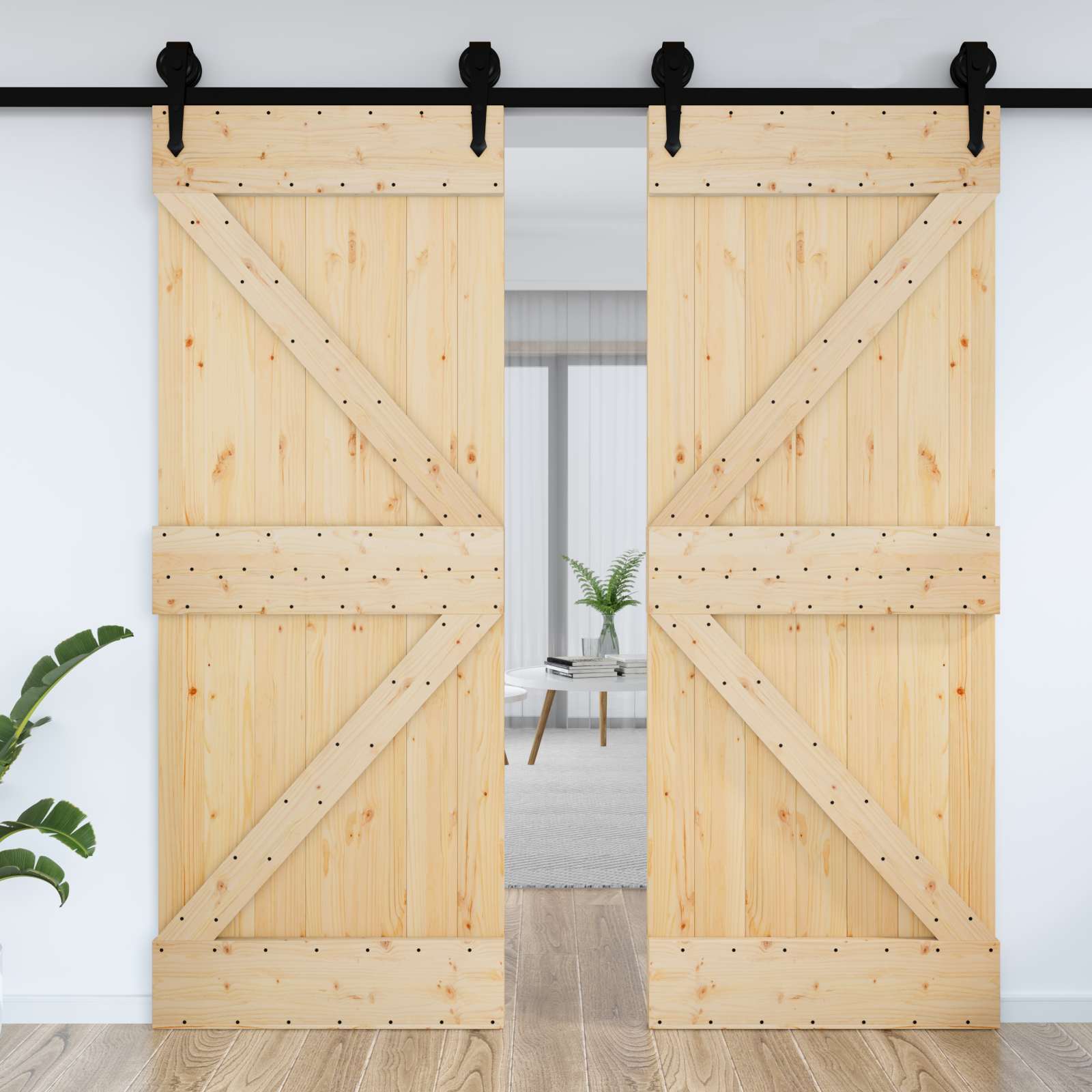 | Door | NARVIK Natural 33.46 x 82.68 in Solid Pine Wood