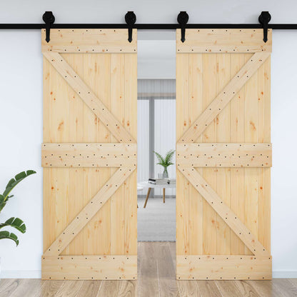 Door NARVIK 33.46 x 82.68 in Solid Pine Wood (Untreated)