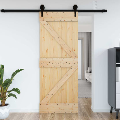 Door NARVIK 33.46 x 82.68 in Solid Pine Wood (Untreated)