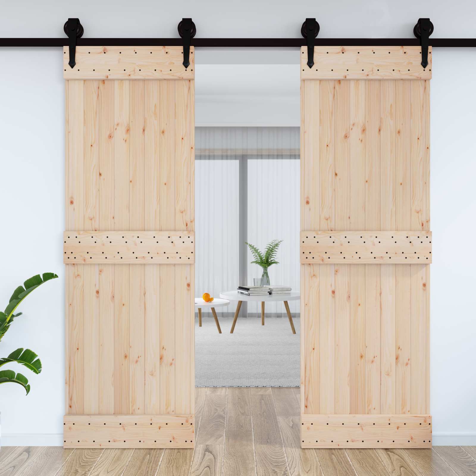 | Door | NARVIK Natural 27.56 x 82.68 in Solid Pine Wood