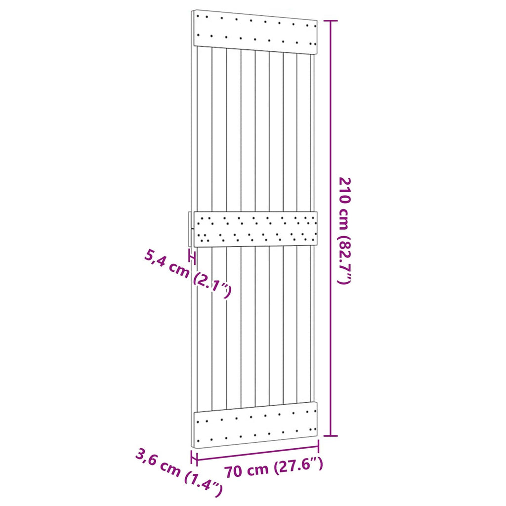 | Door | NARVIK Natural 27.56 x 82.68 in Solid Pine Wood