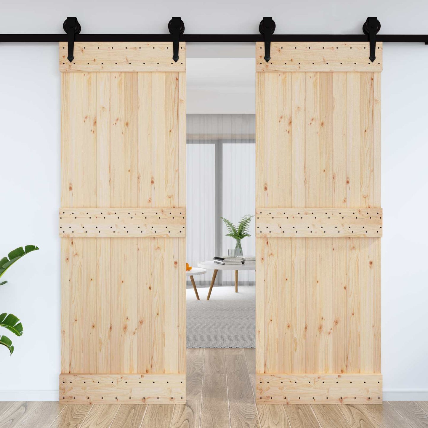 Door NARVIK 31.50 x 82.68 in Solid Pine Wood (Untreated)