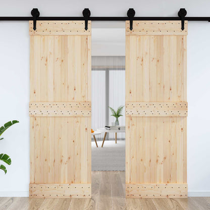 Door NARVIK 31.50 x 82.68 in Solid Pine Wood (Untreated)