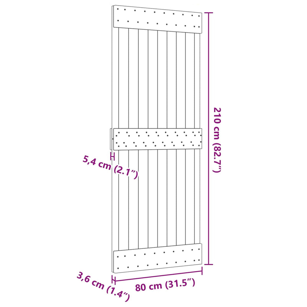| Door | NARVIK Natural 31.50 x 82.68 in Solid Pine Wood