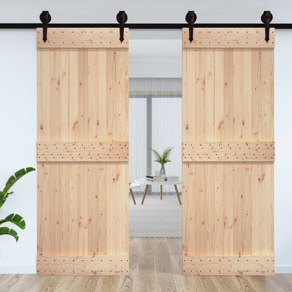 | Door | NARVIK Natural 33.46 x 82.68 in Solid Pine Wood