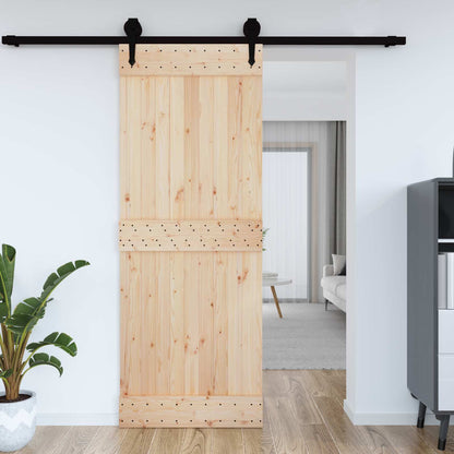 Door NARVIK 33.46 x 82.68 in Solid Pine Wood (Untreated)