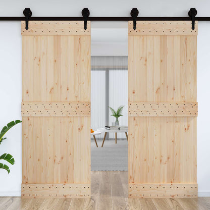Door NARVIK 35.43 x 82.68 in Solid Pine Wood (Untreated)