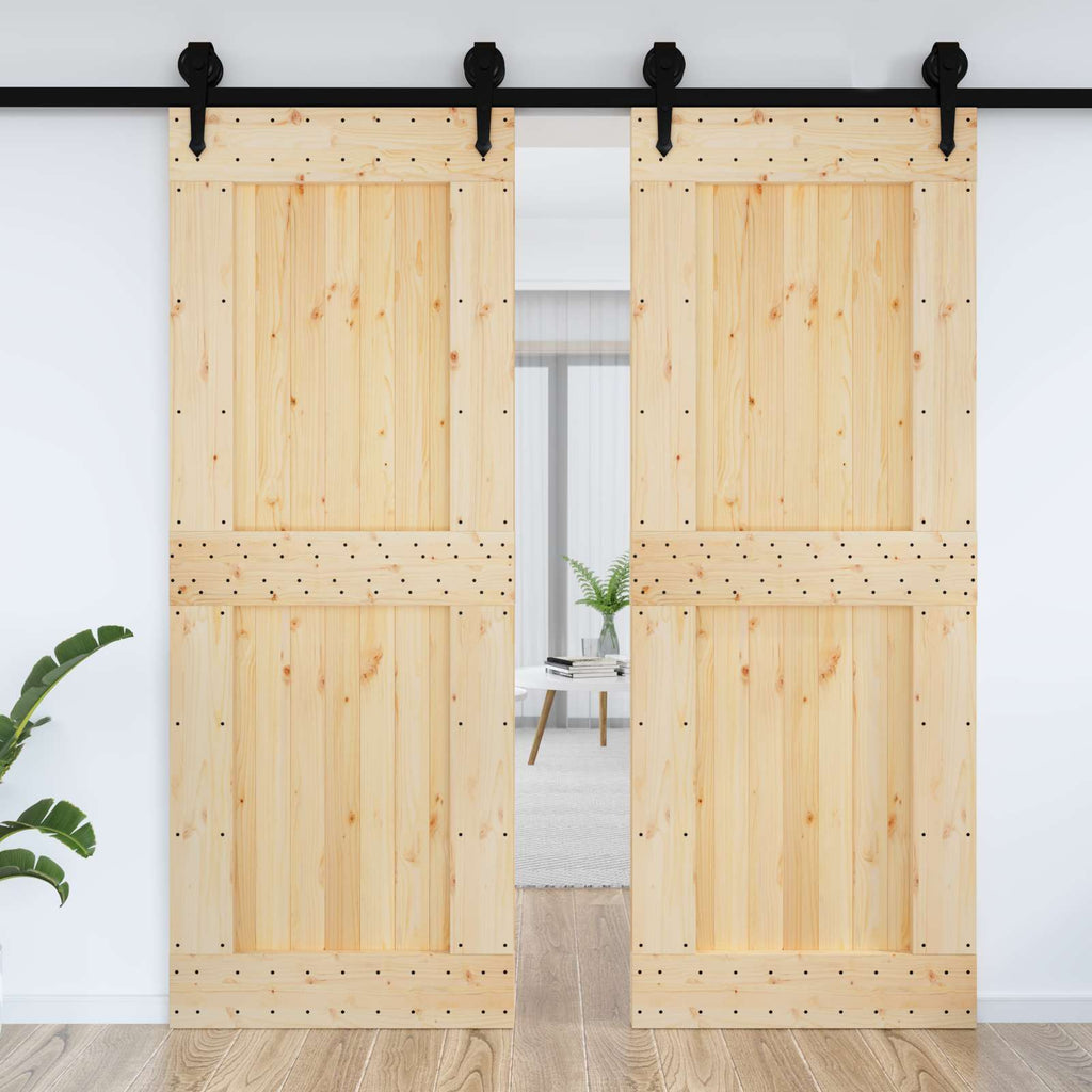 | Door | NARVIK Natural 33.46 x 82.68 in Solid Pine Wood