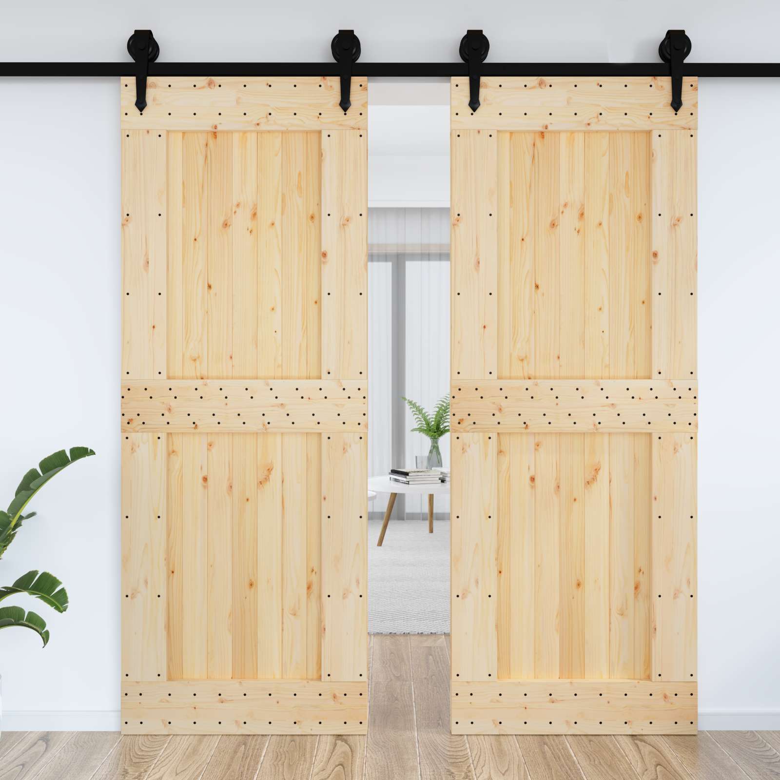 | Door | NARVIK Natural 33.46 x 82.68 in Solid Pine Wood