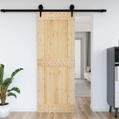 Door NARVIK 33.46 x 82.68 in Solid Pine Wood (Untreated)