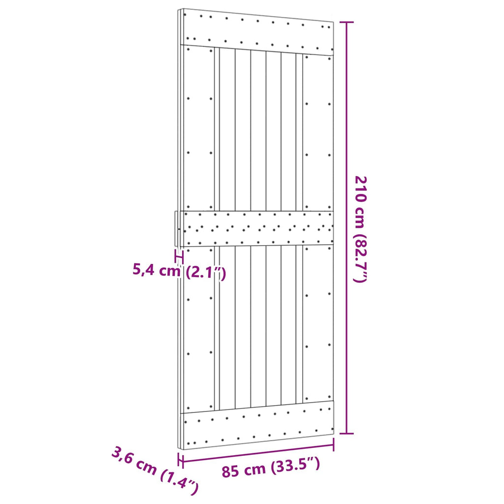 | Door | NARVIK Natural 33.46 x 82.68 in Solid Pine Wood