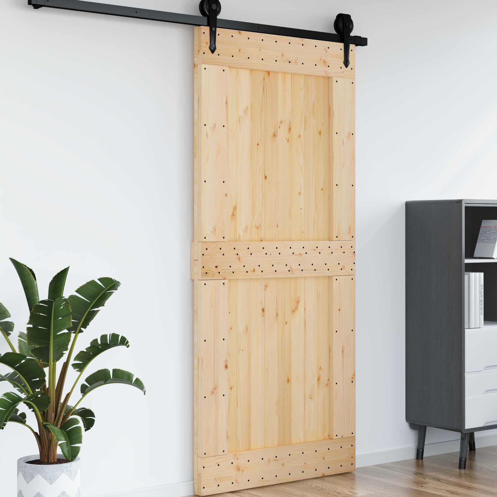 | Door | NARVIK Natural 39.37 x 82.68 in Solid Pine Wood