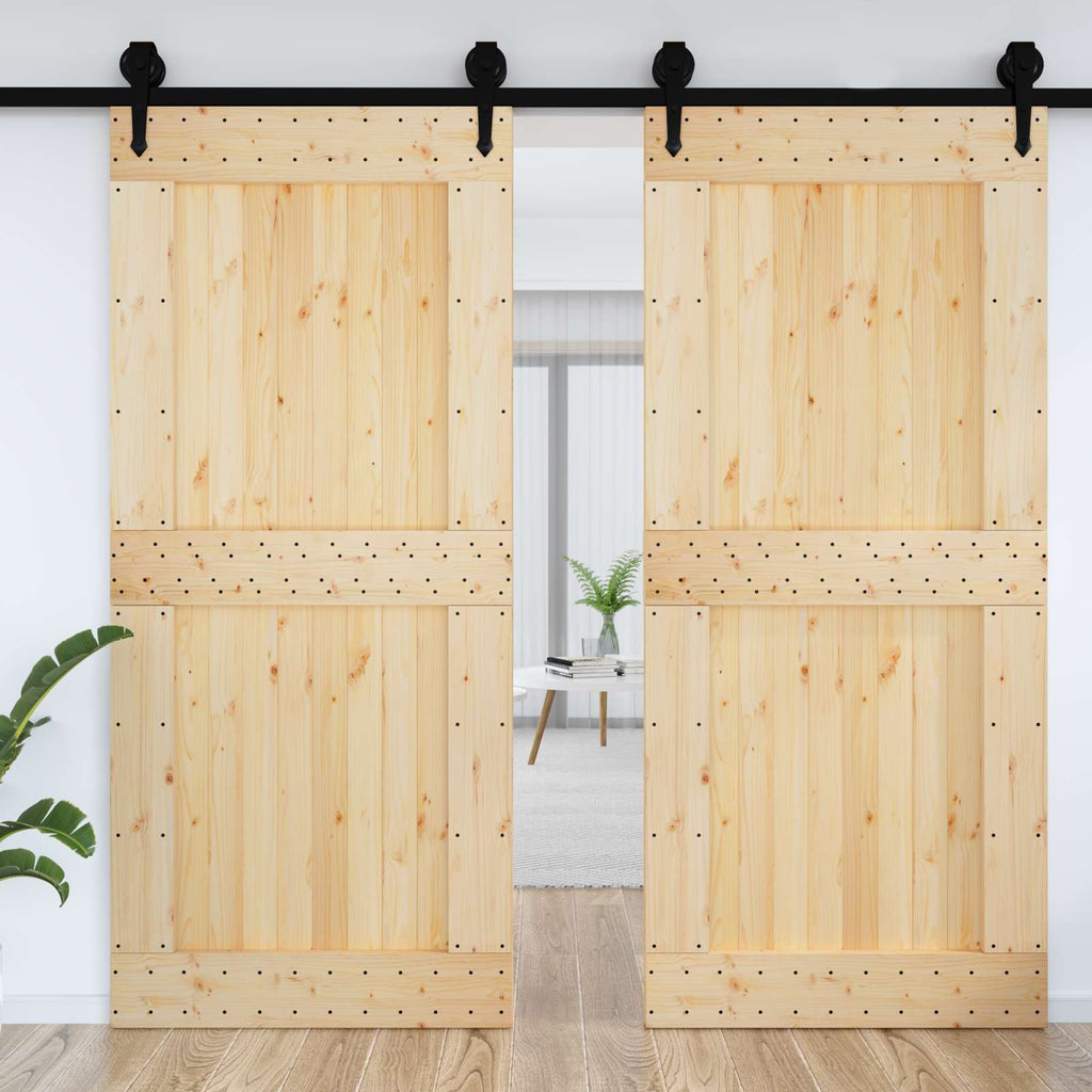 | Door | NARVIK Natural 39.37 x 82.68 in Solid Pine Wood