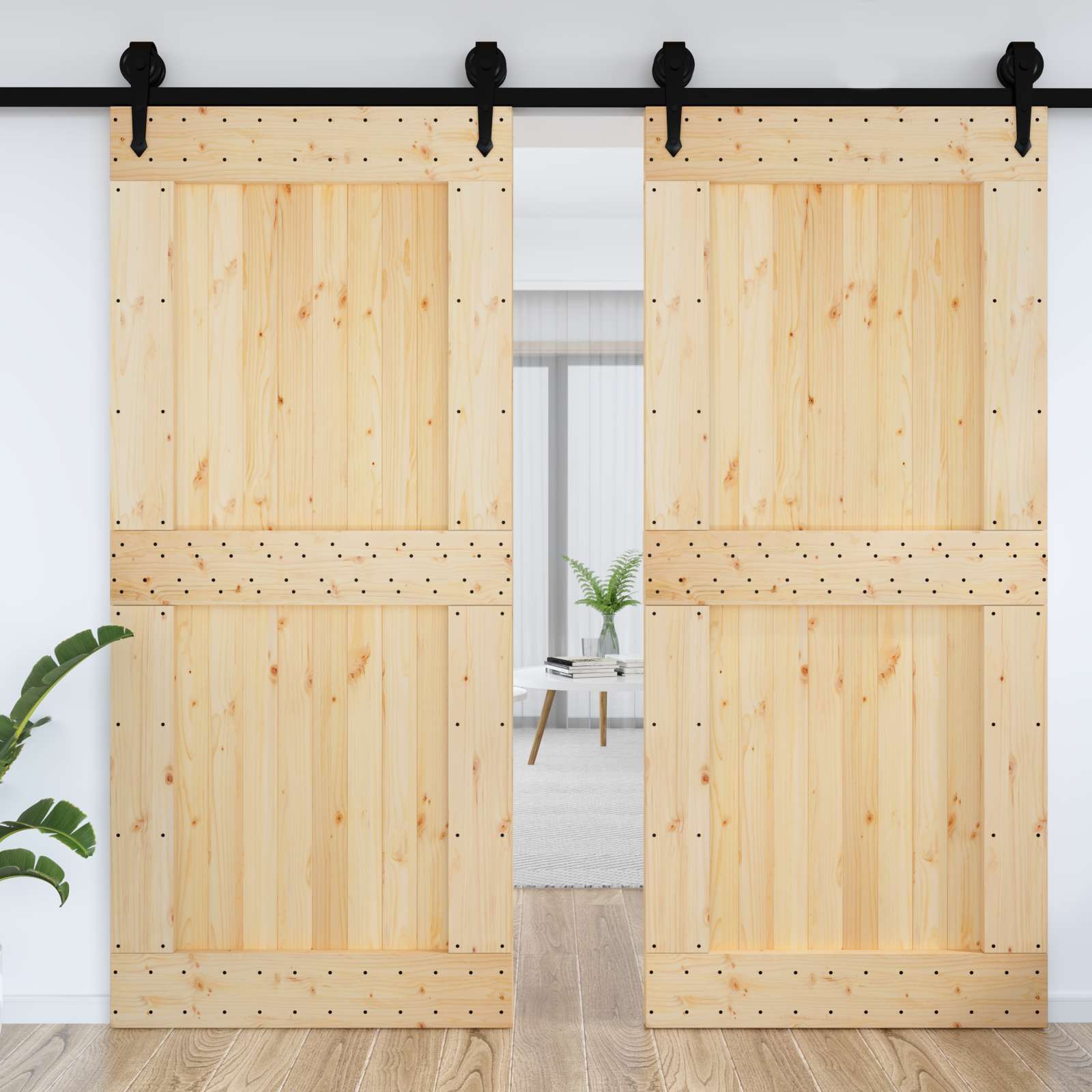 | Door | NARVIK Natural 39.37 x 82.68 in Solid Pine Wood