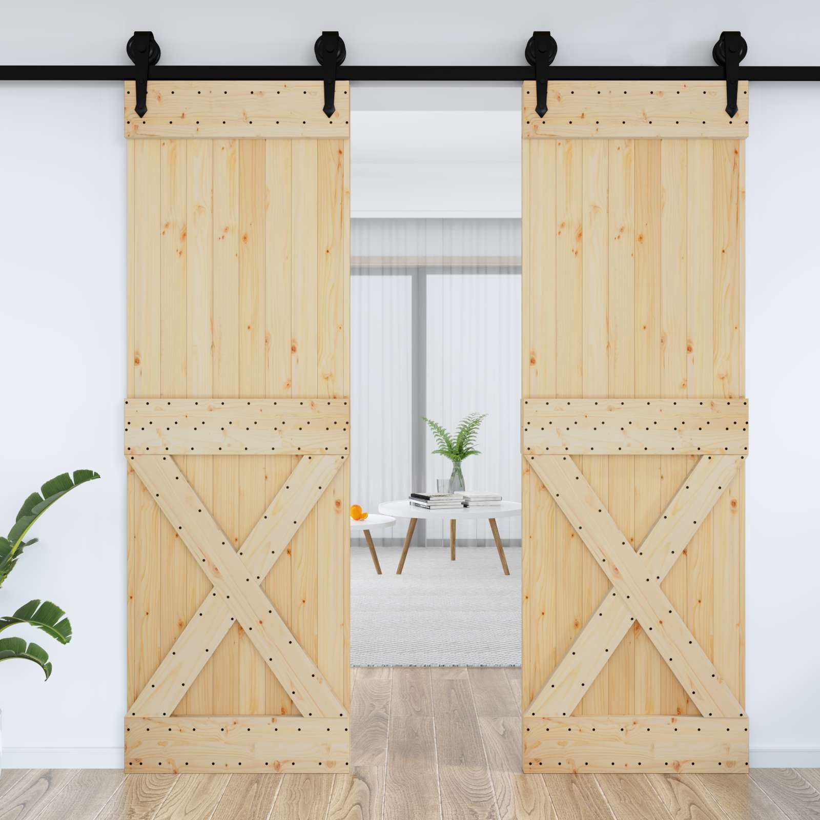 | Door | NARVIK Natural 27.56 x 82.68 in Solid Pine Wood