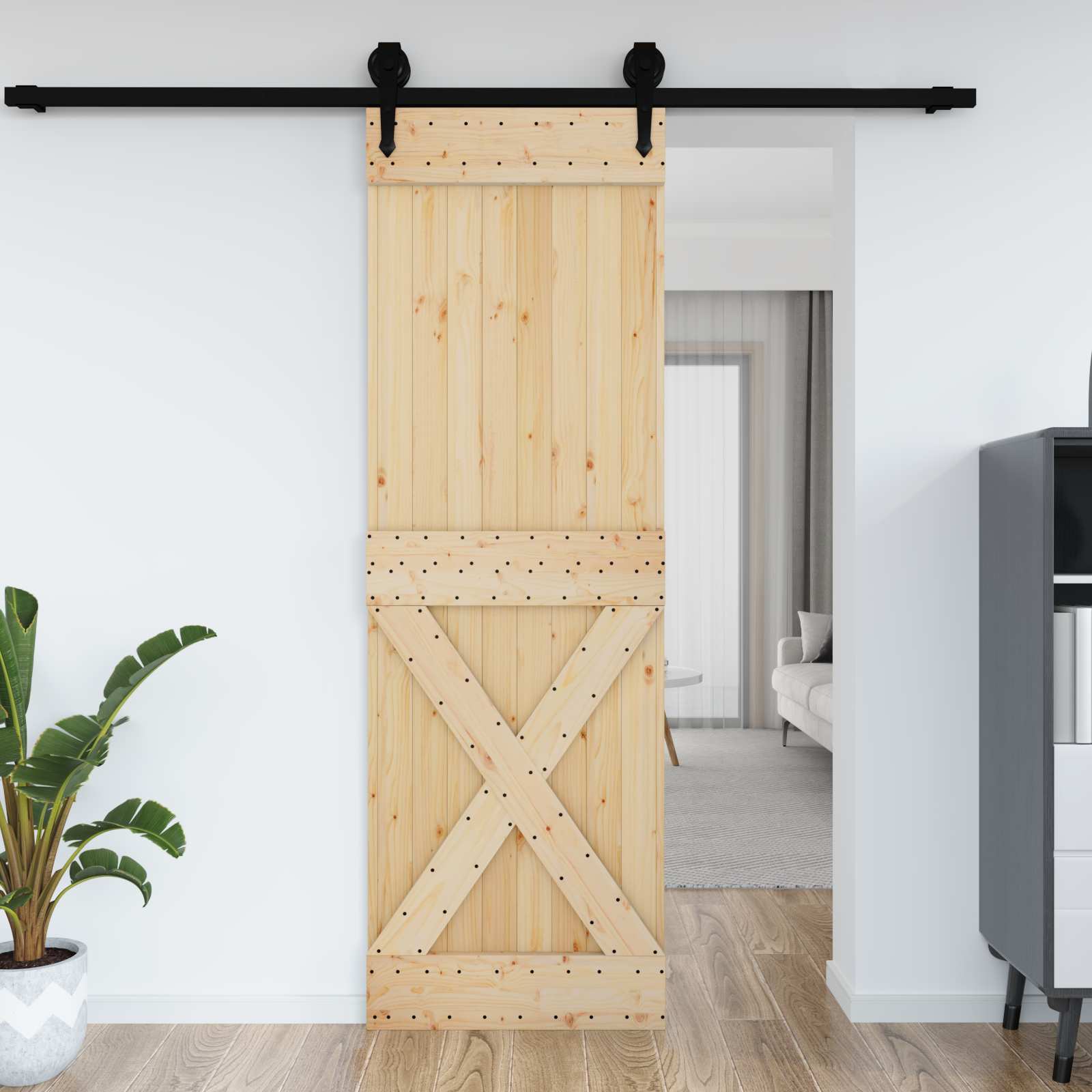 | Door | NARVIK Natural 27.56 x 82.68 in Solid Pine Wood