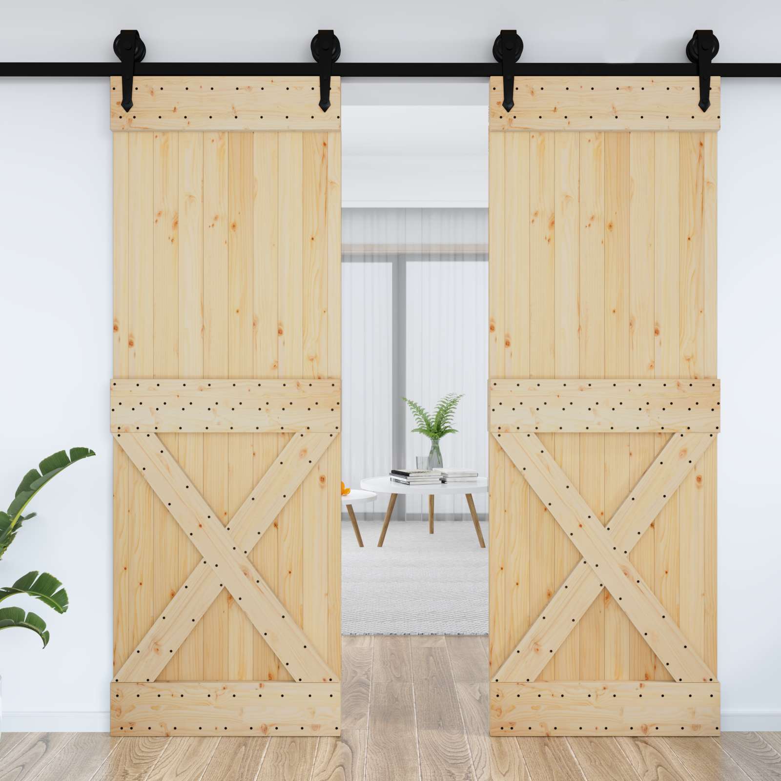 | Door | NARVIK Natural 31.50 x 82.68 in Solid Pine Wood
