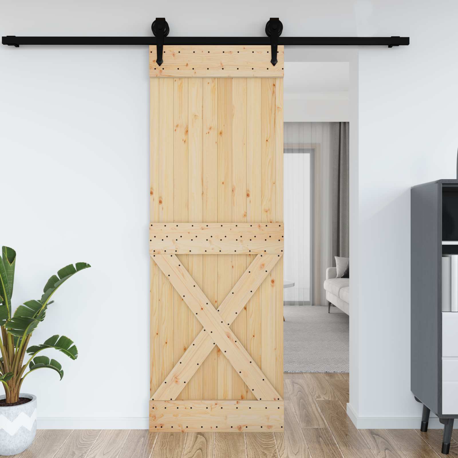 | Door | NARVIK Natural 31.50 x 82.68 in Solid Pine Wood