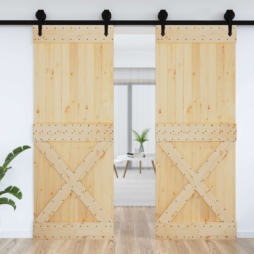 | Door | NARVIK Natural 33.46 x 82.68 in Solid Pine Wood