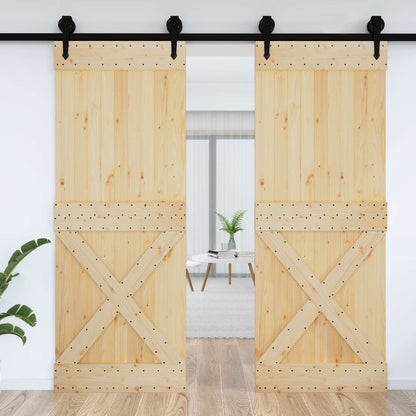 Door NARVIK 33.46 x 82.68 in Solid Pine Wood (Untreated)