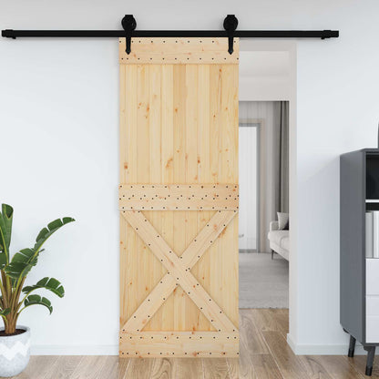 Door NARVIK 33.46 x 82.68 in Solid Pine Wood (Untreated)