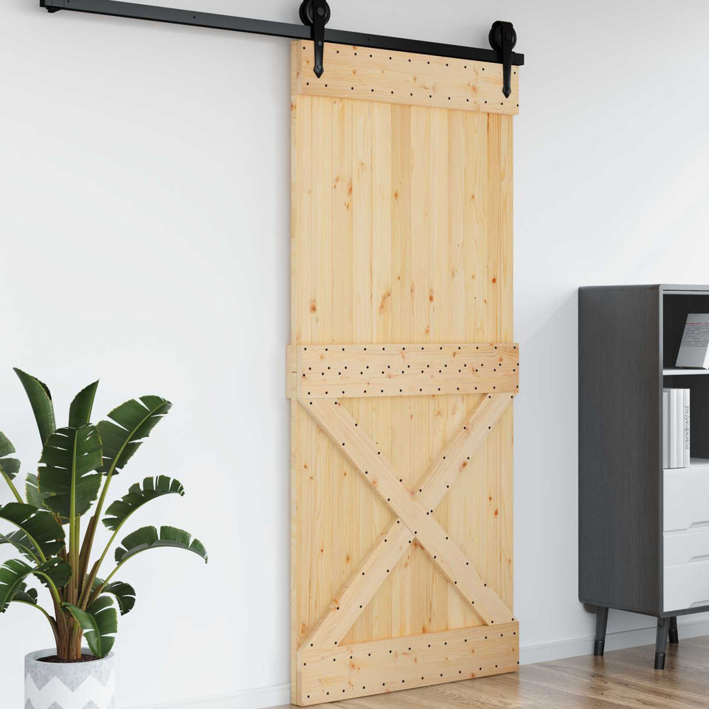 | Door | NARVIK Natural 39.37 x 82.68 in Solid Pine Wood