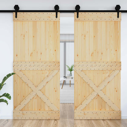 Door NARVIK 39.37 x 82.68 in Solid Pine Wood (Untreated)