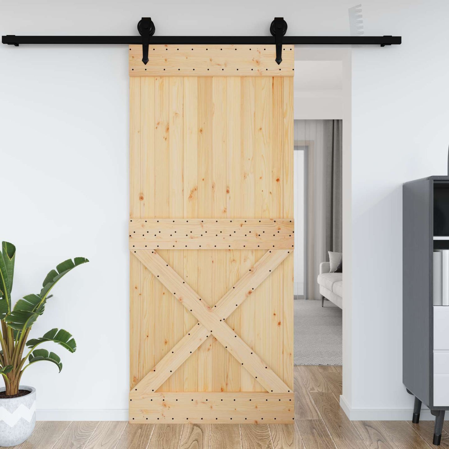 Door NARVIK 39.37 x 82.68 in Solid Pine Wood (Untreated)
