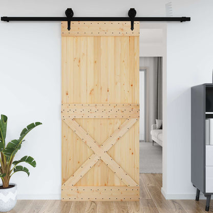 Door NARVIK 39.37 x 82.68 in Solid Pine Wood (Untreated)