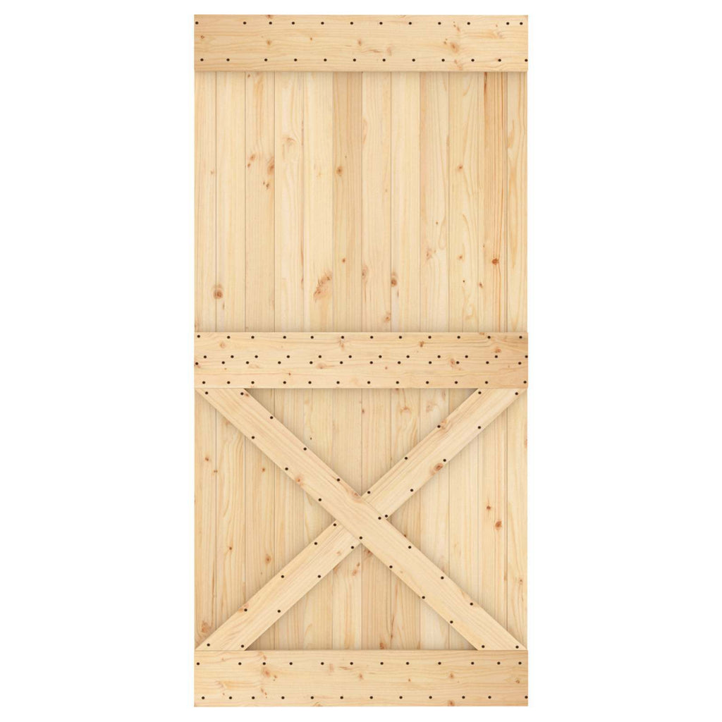 | Door | NARVIK Natural 39.37 x 82.68 in Solid Pine Wood