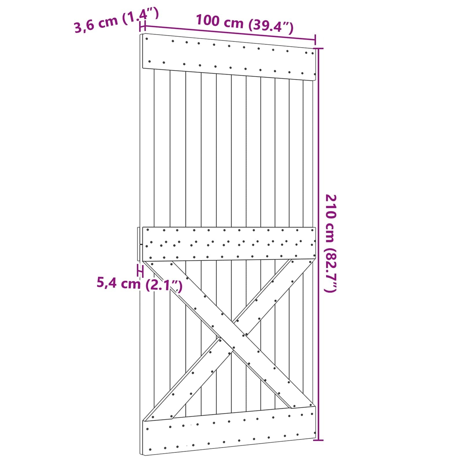 | Door | NARVIK Natural 39.37 x 82.68 in Solid Pine Wood