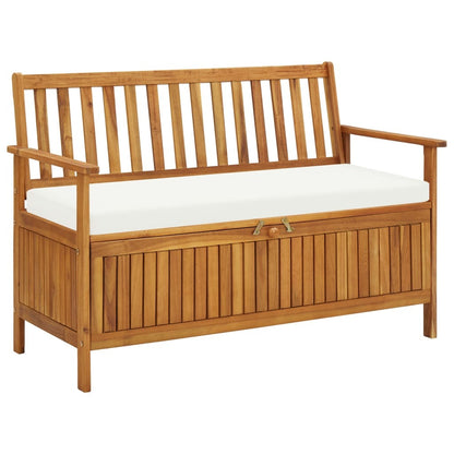 Patio Storage Bench Solid Acacia Wood 47.2"x24.8"x33.1