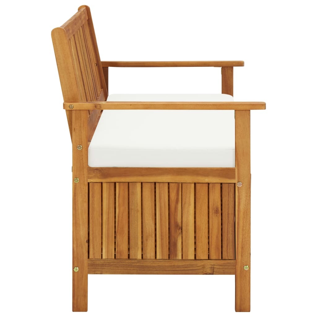Patio Storage Bench Solid Acacia Wood 47.2"x24.8"x33.1