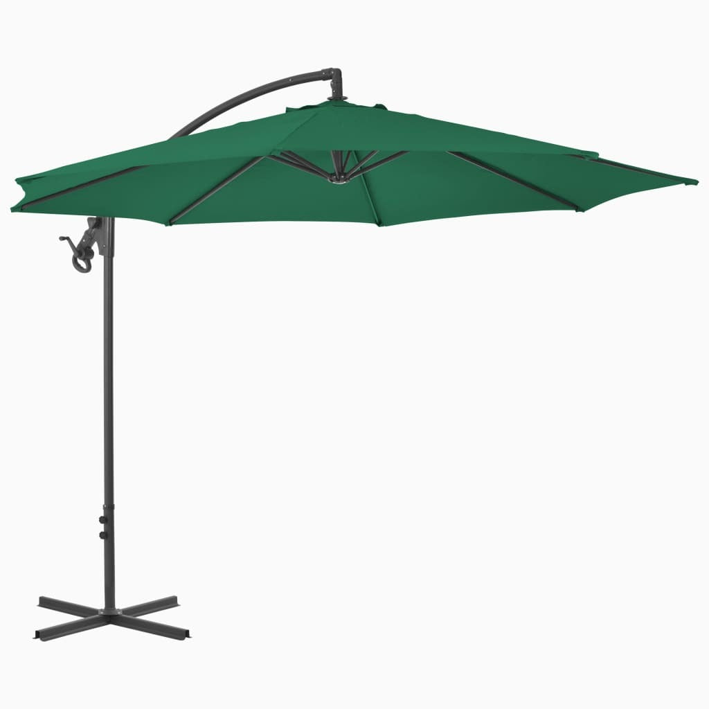 Cantilever Garden Parasol with Steel Pole 118.1" Green