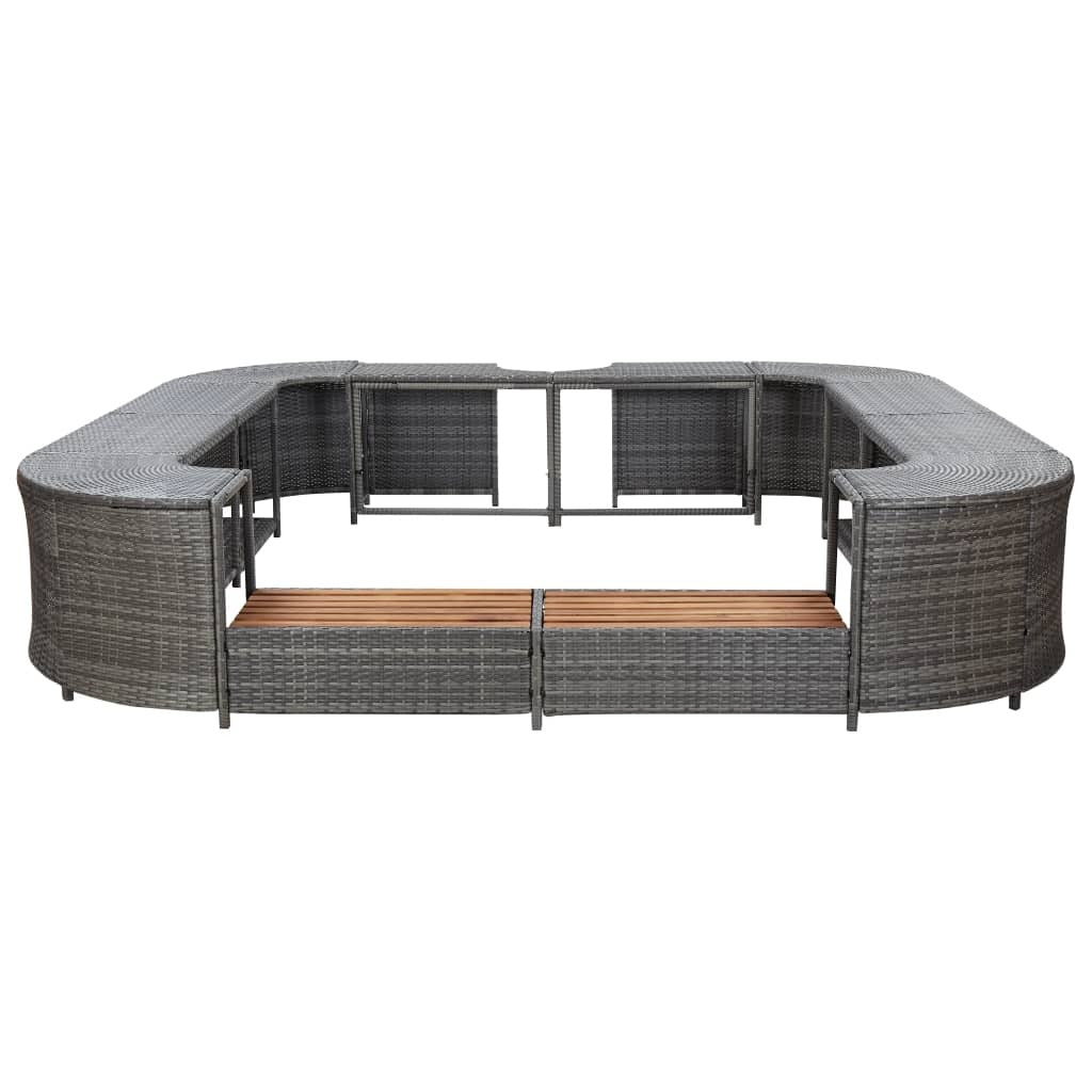 Square Spa Surround Gray 105.5"x105.5" x 21.7" Poly Rattan