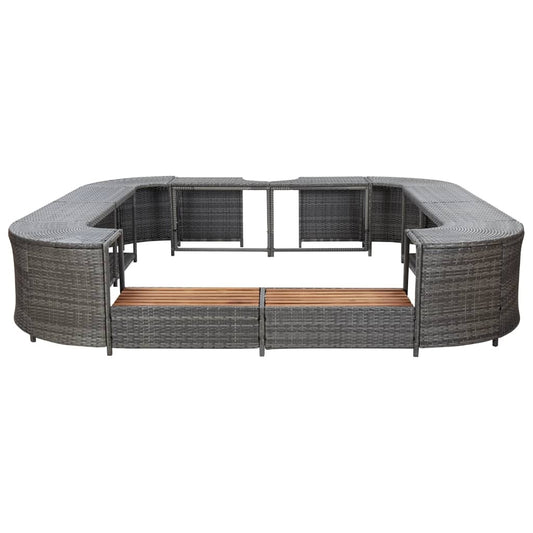 Square Spa Surround Gray 105.5"x105.5" x 21.7" Poly Rattan
