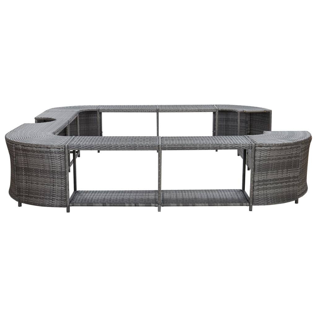 Square Spa Surround Gray 105.5"x105.5" x 21.7" Poly Rattan