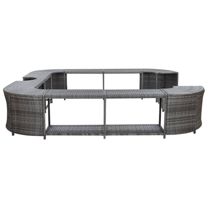 Square Spa Surround Gray 105.5"x105.5" x 21.7" Poly Rattan