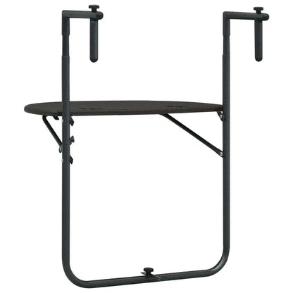 Hanging Balcony Table Brown 23.6"x25.2"x32.9" Plastic Rattan Look