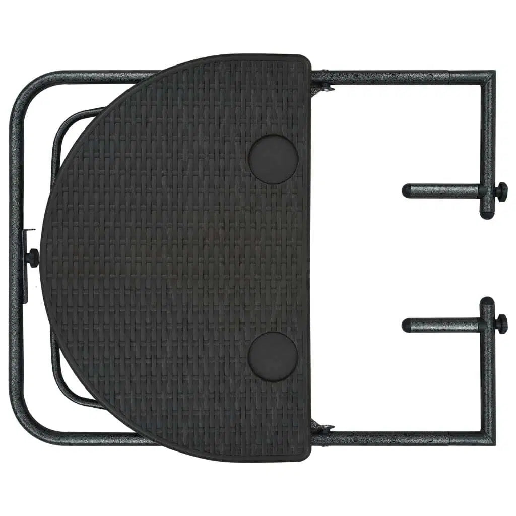 Hanging Balcony Table Brown 23.6"x25.2"x32.9" Plastic Rattan Look